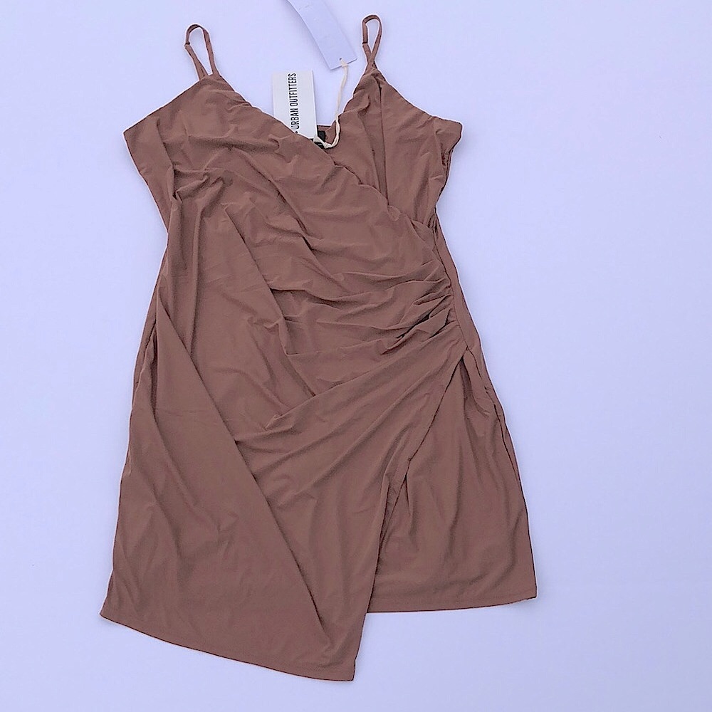 NWT Urban Outfitters Lumiere Spaghetti Strap Mini Dress In Cocoa Various…